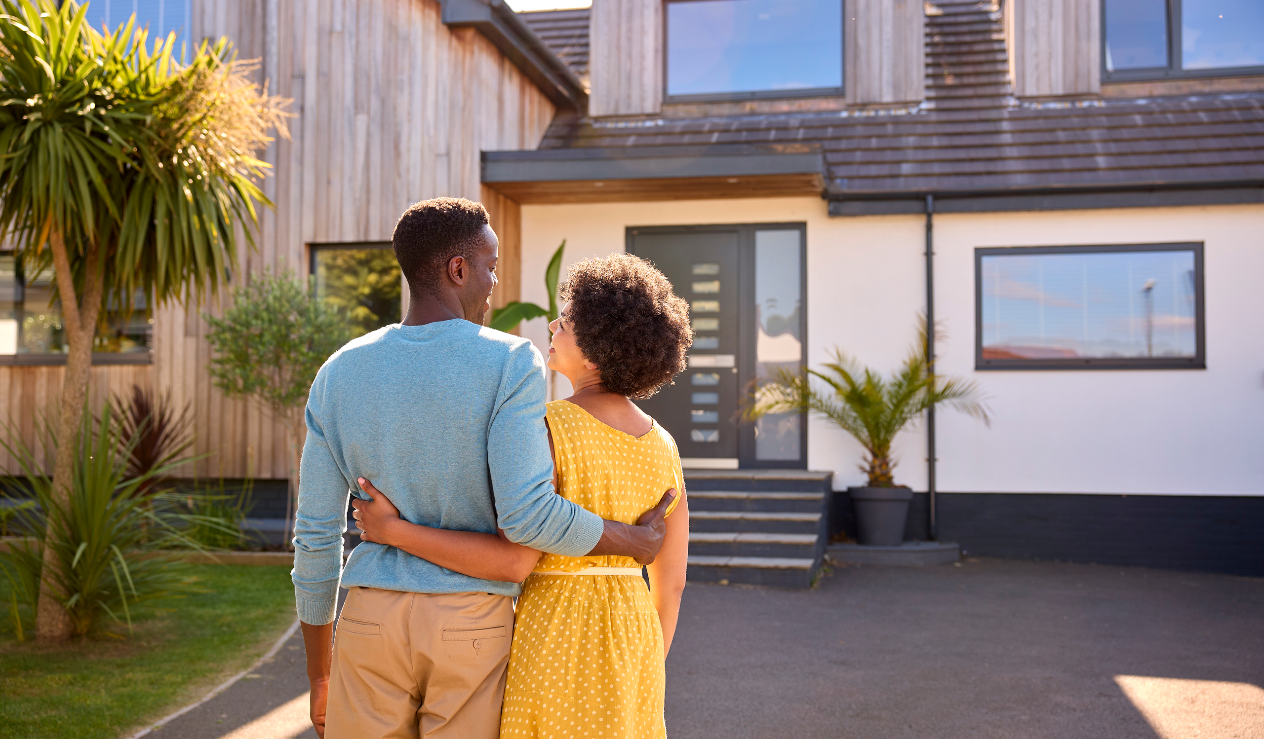 couple looking at their new home